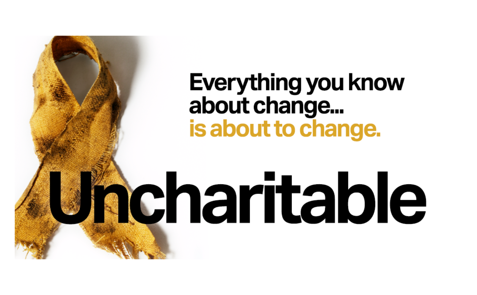 Poster van de film Uncharitable, die in de herfst van 2023 uitkomt, maar exclusief in voorpremière gaat tijdens de Vakdag fondsenwerving op 26 september.