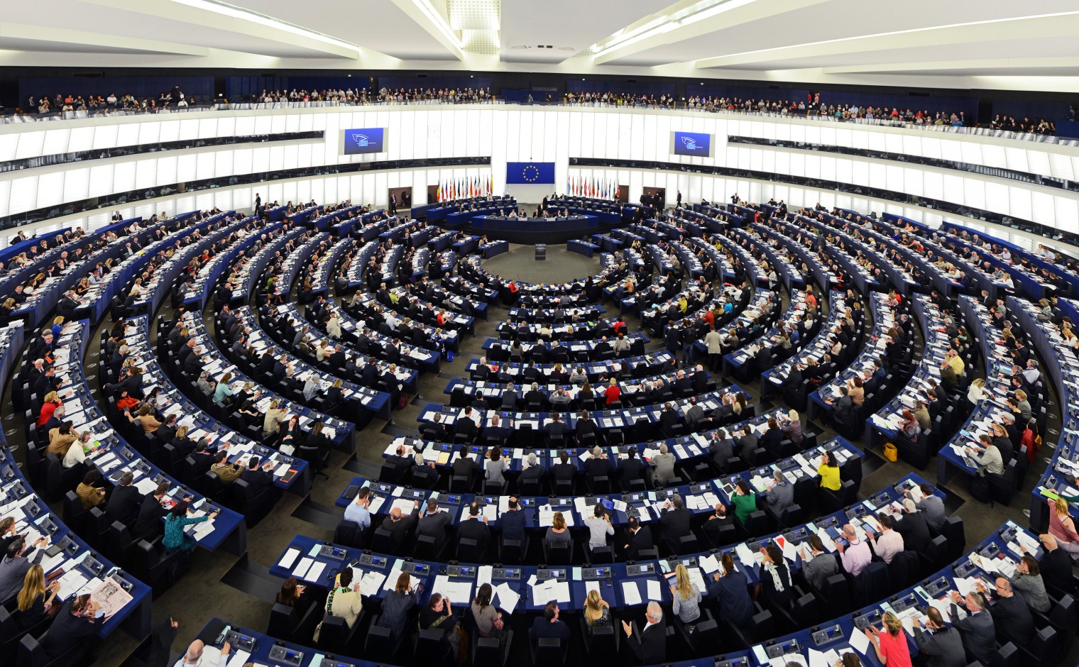 Plenaire zaal van het Europees Parlement, ter illustratie