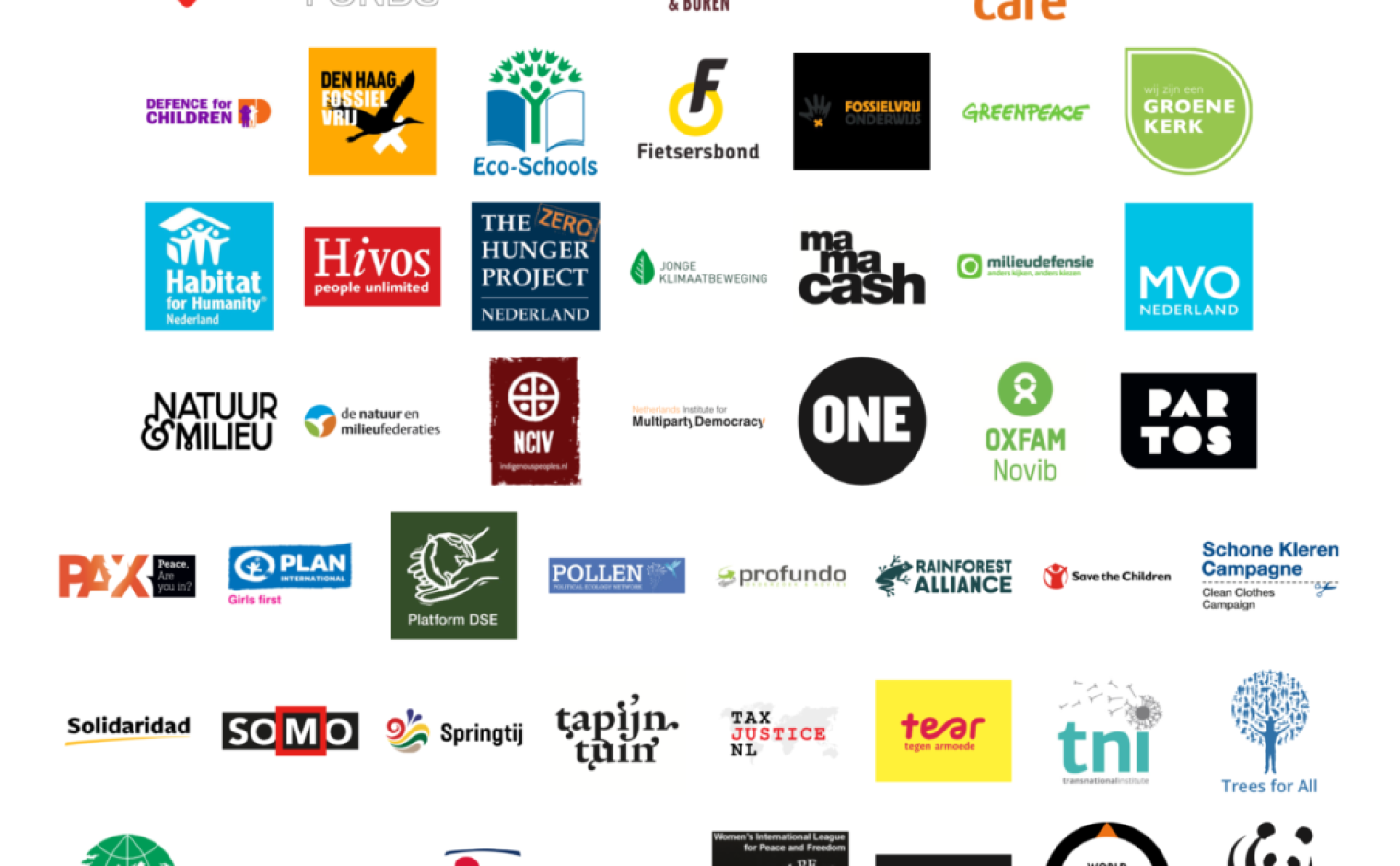 52 organisaties ondersteunen de Klimaatstaking.