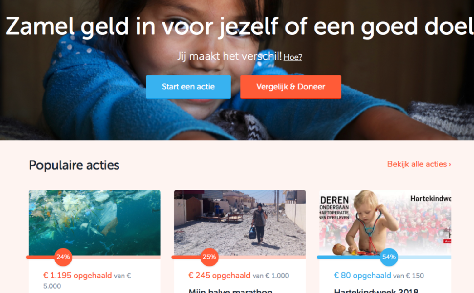 Screen shot van Geef.nl