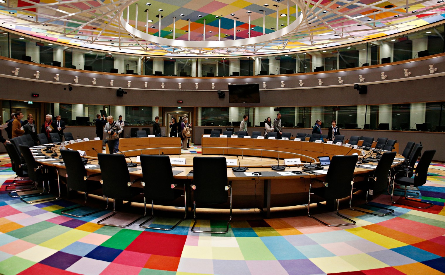 Plenaire zaal van de Europese Raad in Brussel.