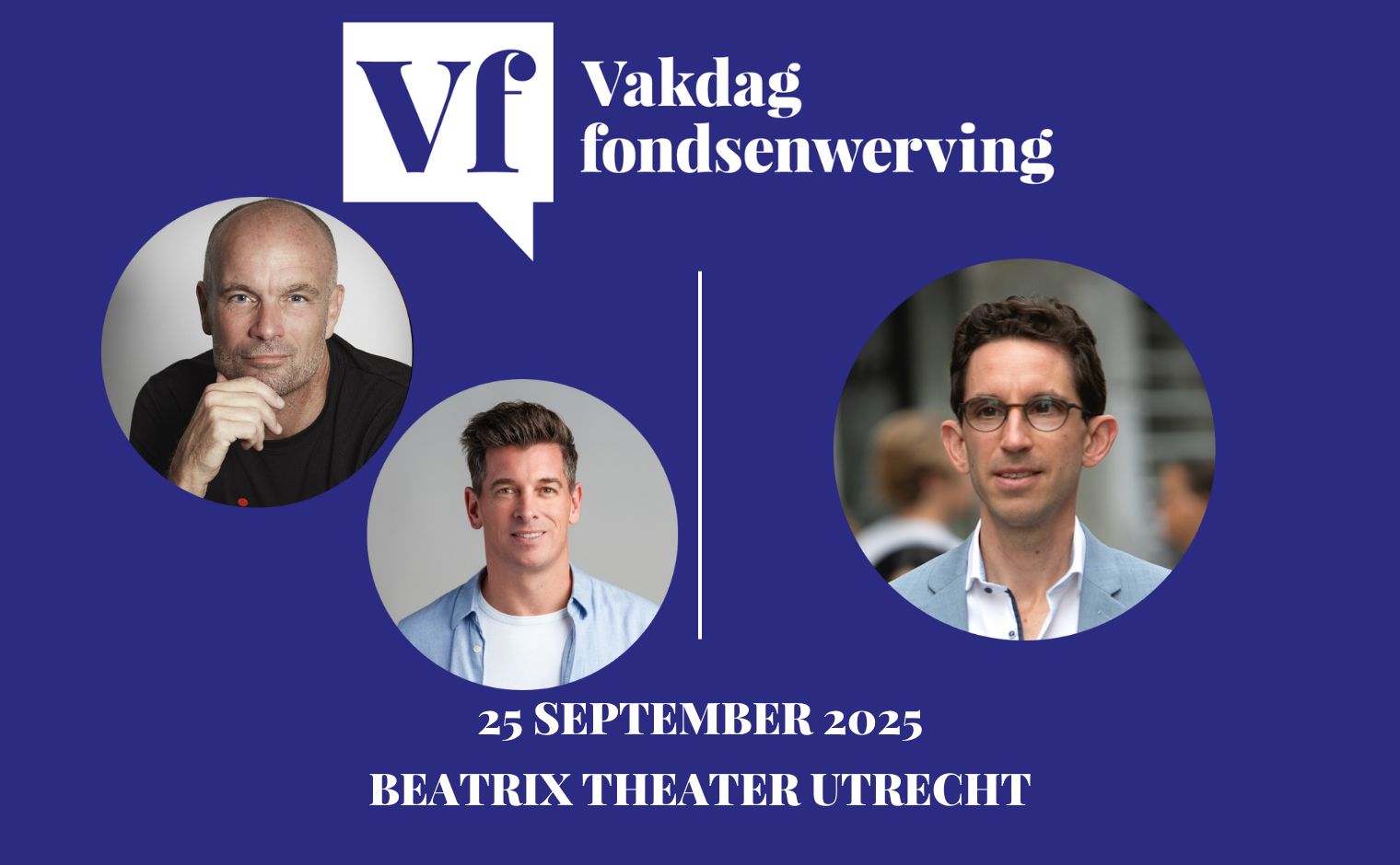 Jan-Matthijs van Eendenburg (Metakids), Menno de Boer (3FM) en Paul Smeets (UvA, Impact Lab Amsterdam) verzorgen workshops tijdens de Vakdag 2025.