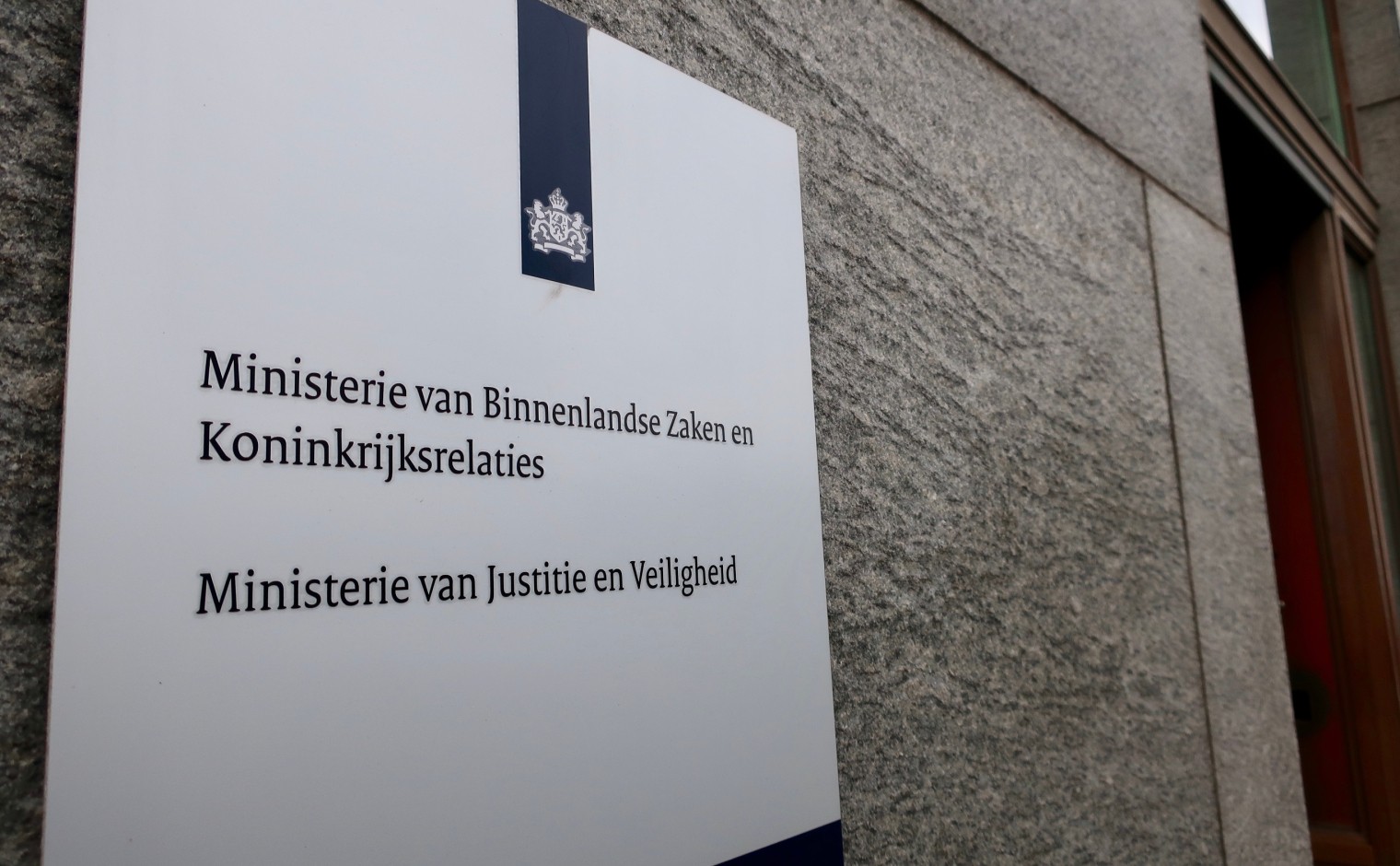 Naambordje Ministerie van Justitie en Veiligheid