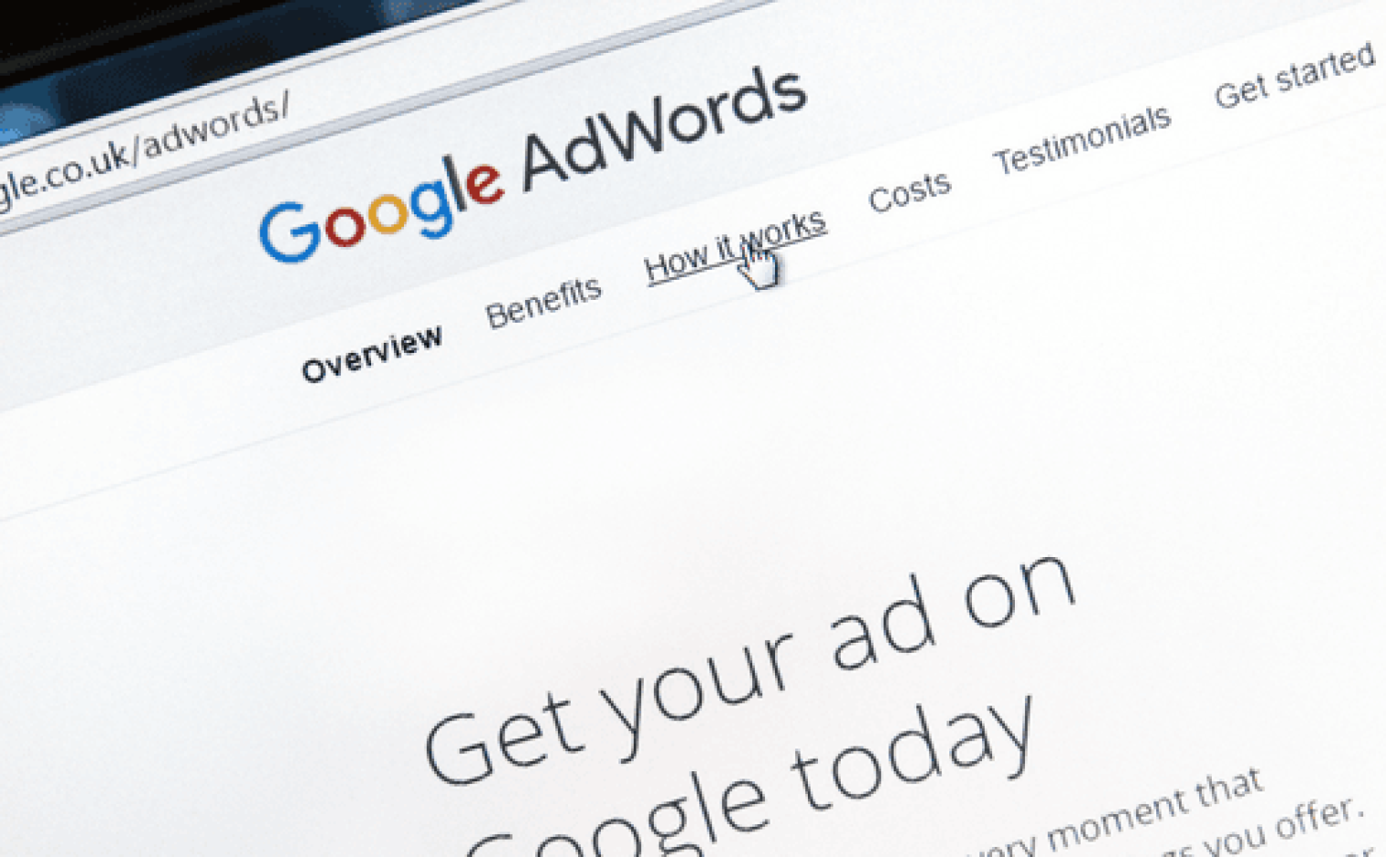 Google Adwords screen shot