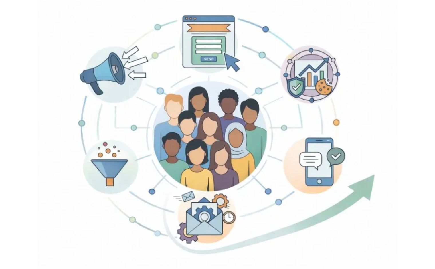 Illustratie op de cover van het whitepaper 'Online fondsenwerving anno 2026’.