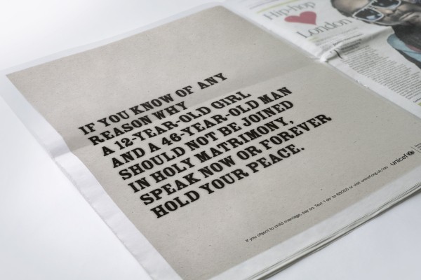 Campagne UNICEF wekt boosheid op over kindhuwelijken