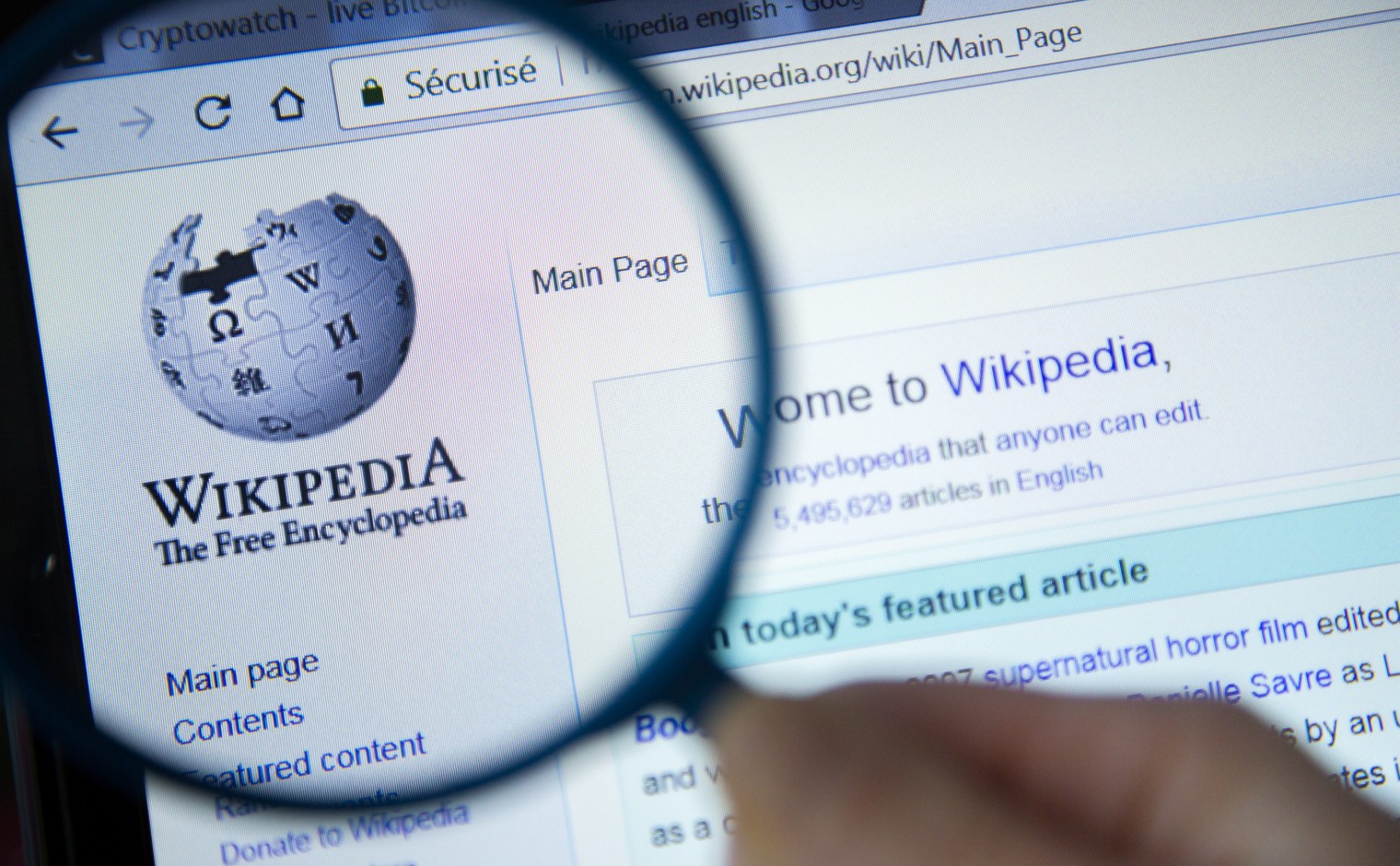De homepage van Wikipedia. Een maatschapelijke organisatie die veevuldig van het .org domein gebruik maakt.