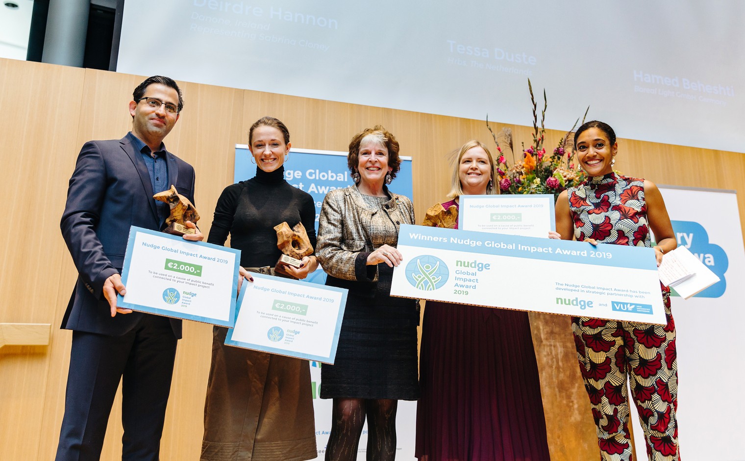 Winnaars van de 2019 Nudge Global Impact Challenge.