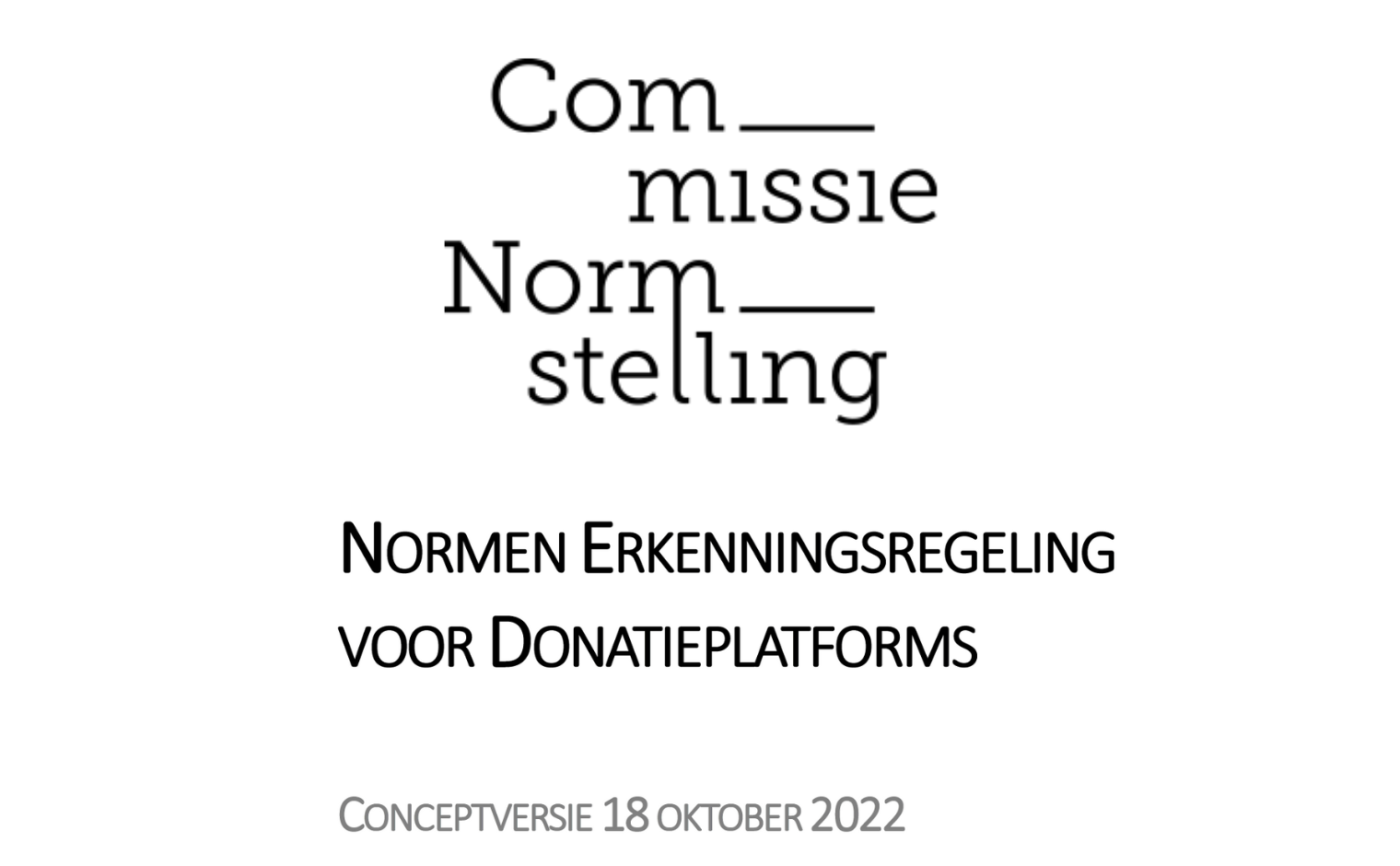 Cover van de conceptversie van de Normen voor Donatieplatforms.