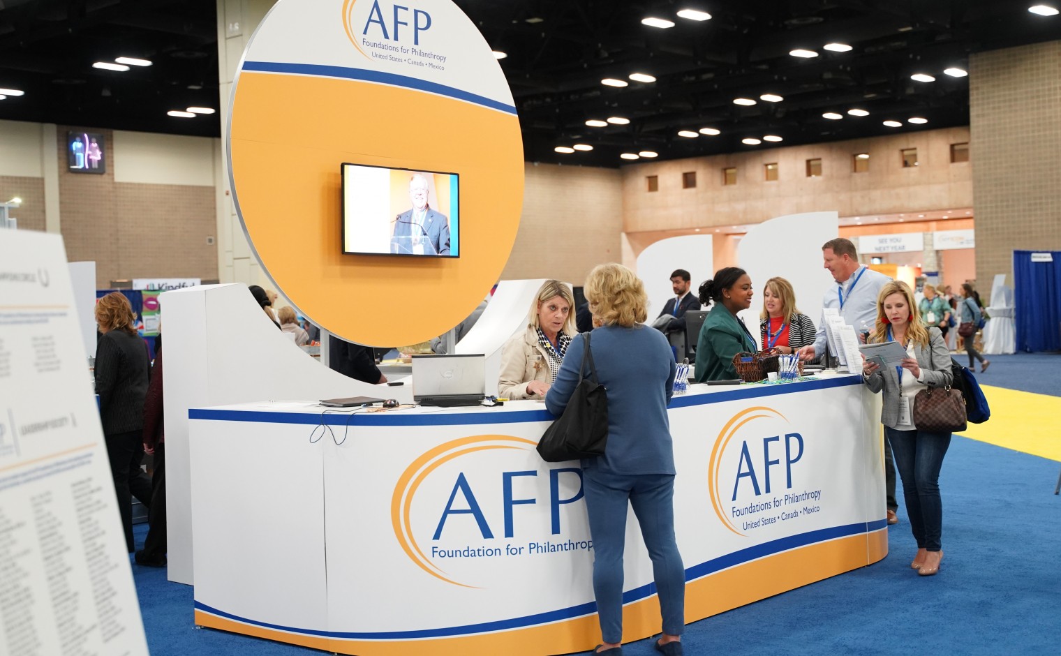 Registratiebalie op het AFP, San Antonio
