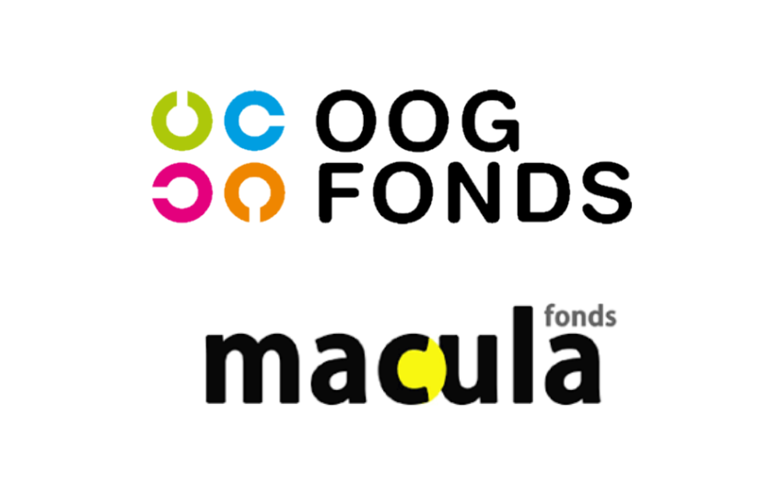 Logo's Oogfonds en Maculafonds.