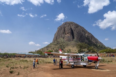 De Cessna Caravan, het vliegtuigtype waarvoor de inzamelingsactie is gestart, tijdens een operatie in Afrika. © MAF Nederland