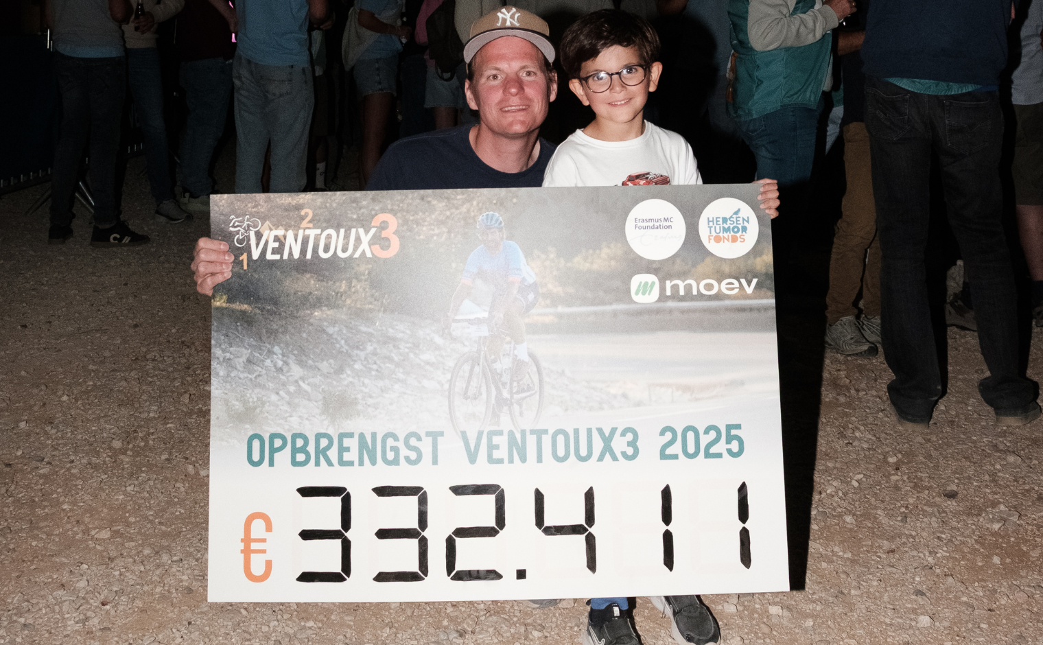 Tijdens het evenement Ventoux3 werd in 2025 ruim 330.000 euro opgehaald voor onderzoek naar hersentumoren