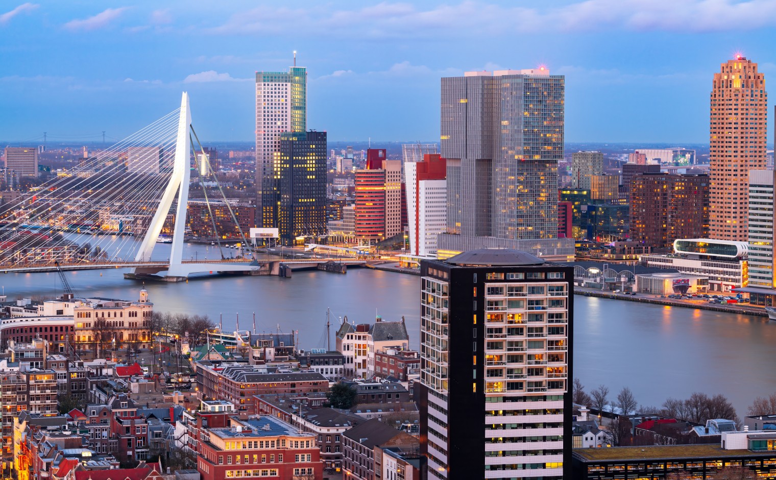 Skyline van Rotterdam.