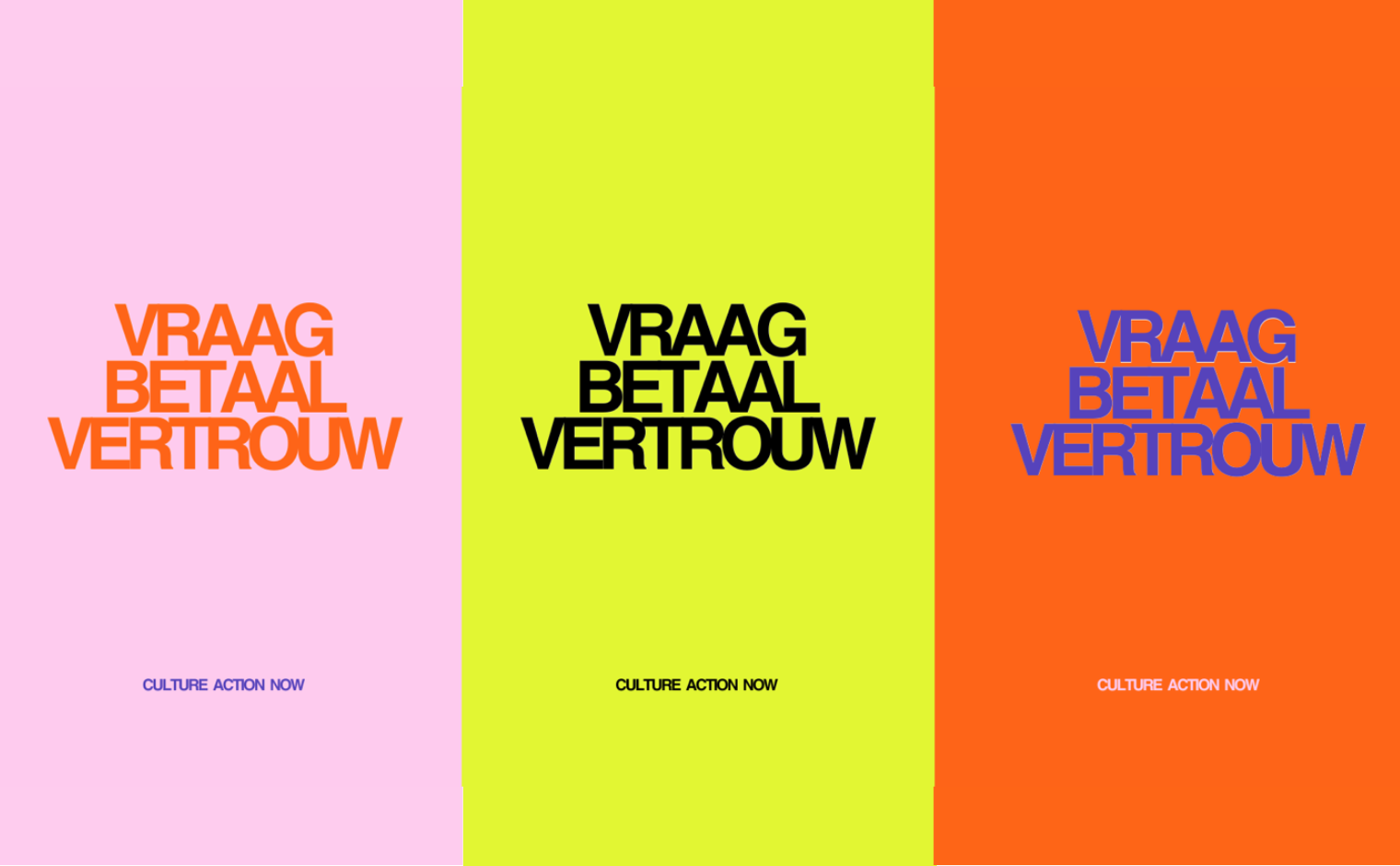 Campagnebeeld van 'Vraag Betaal Vertrouw; (Ask, Pay, Trust) van Kunsten '92