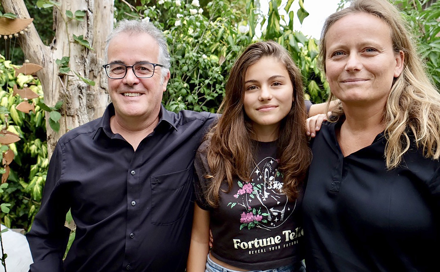 Derek, Betty en Marjolein Humphries (vlnr)