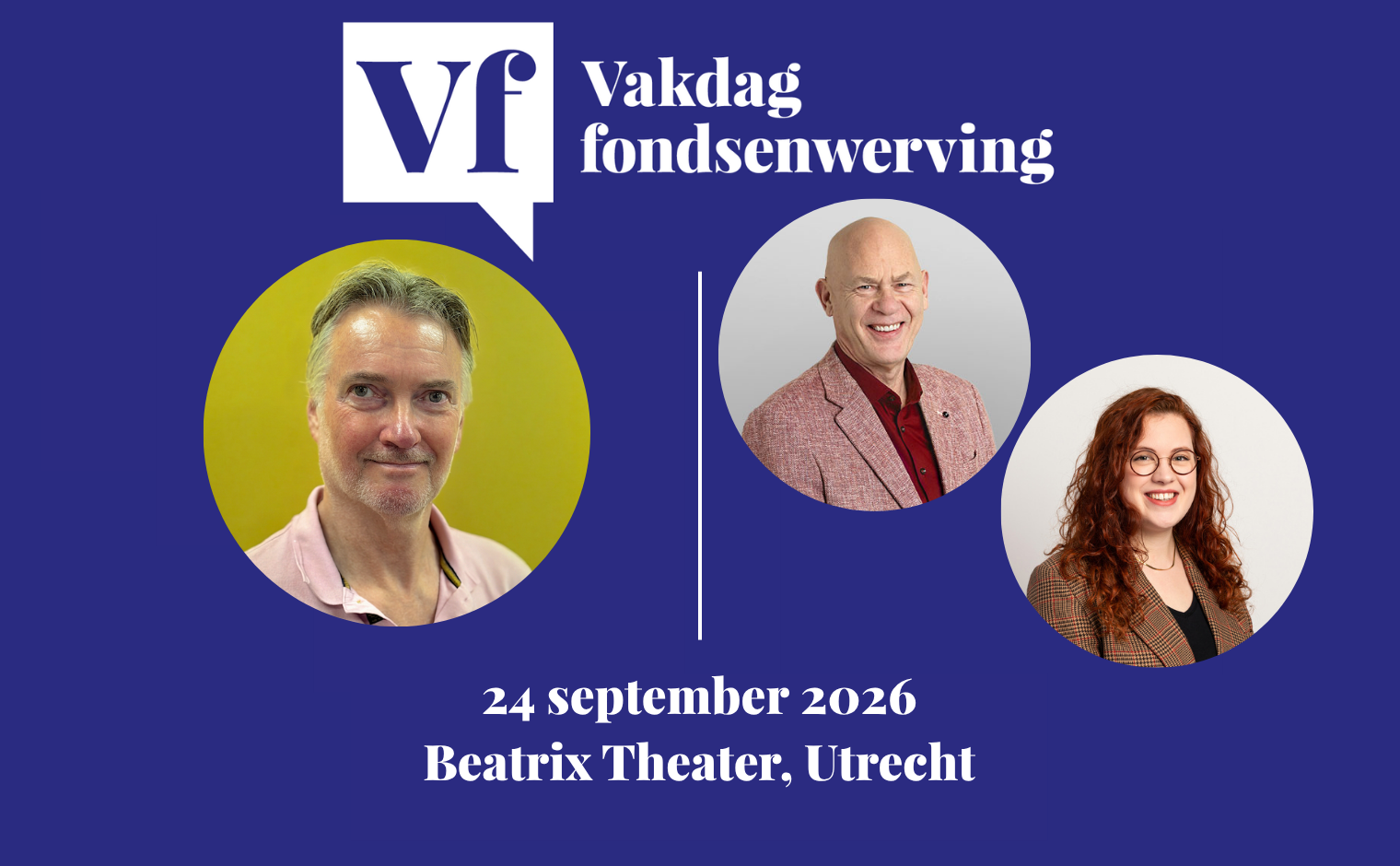 Olaf Cox, Bert de Jong en Yleana Verhorst spreken tijdens de Vakdag fondsenwerving 2026.