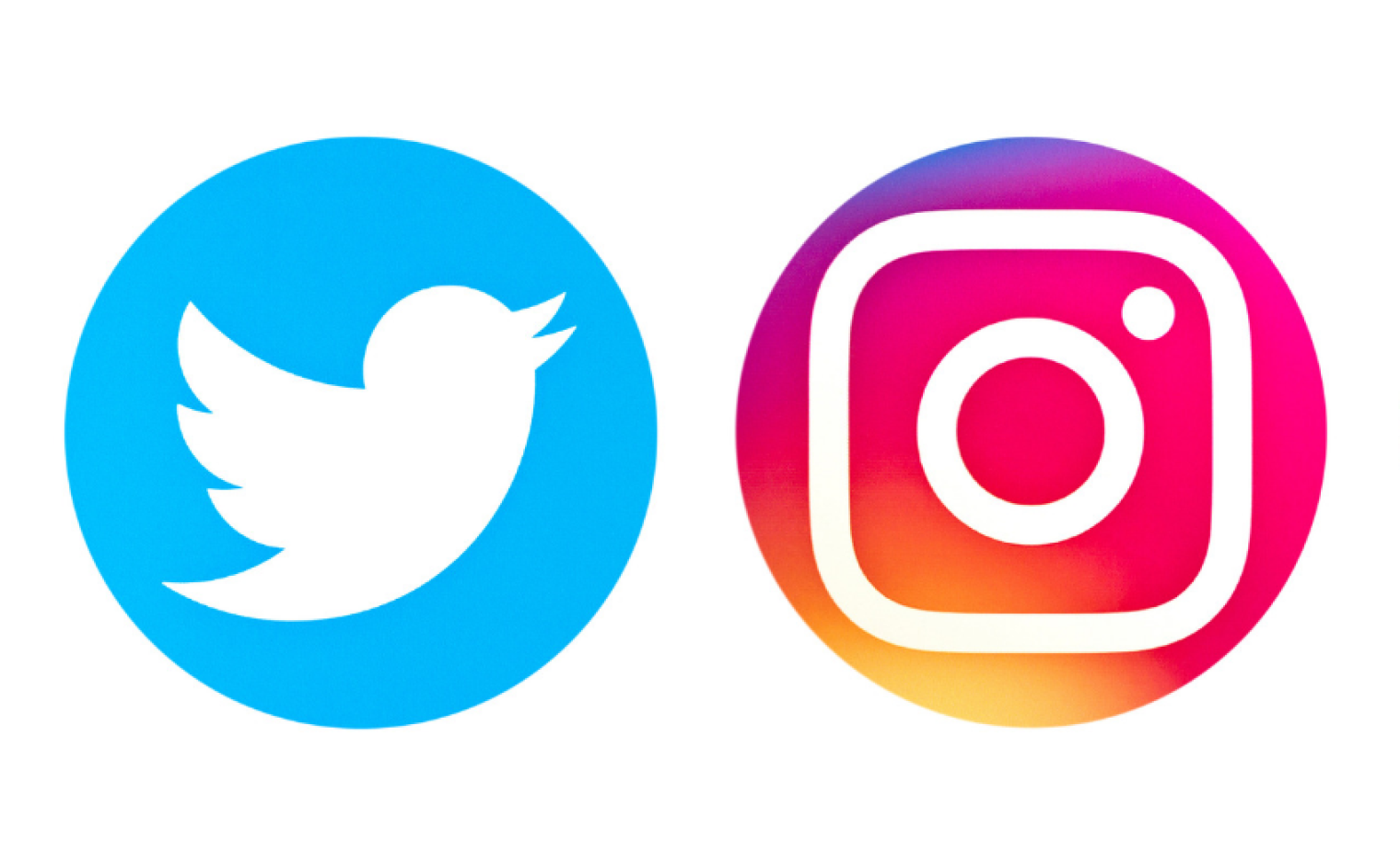 Logo van Twitter en Instagram