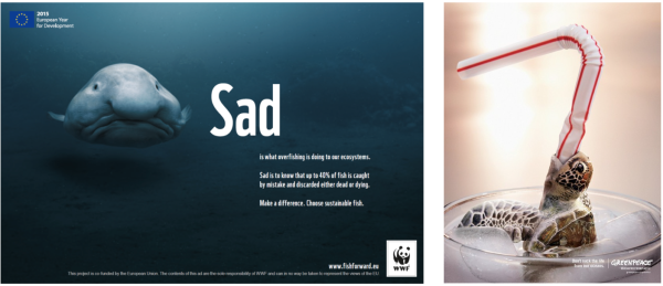 De uiting van Greenpeace wekt meer woede op dan dievan WNF.
