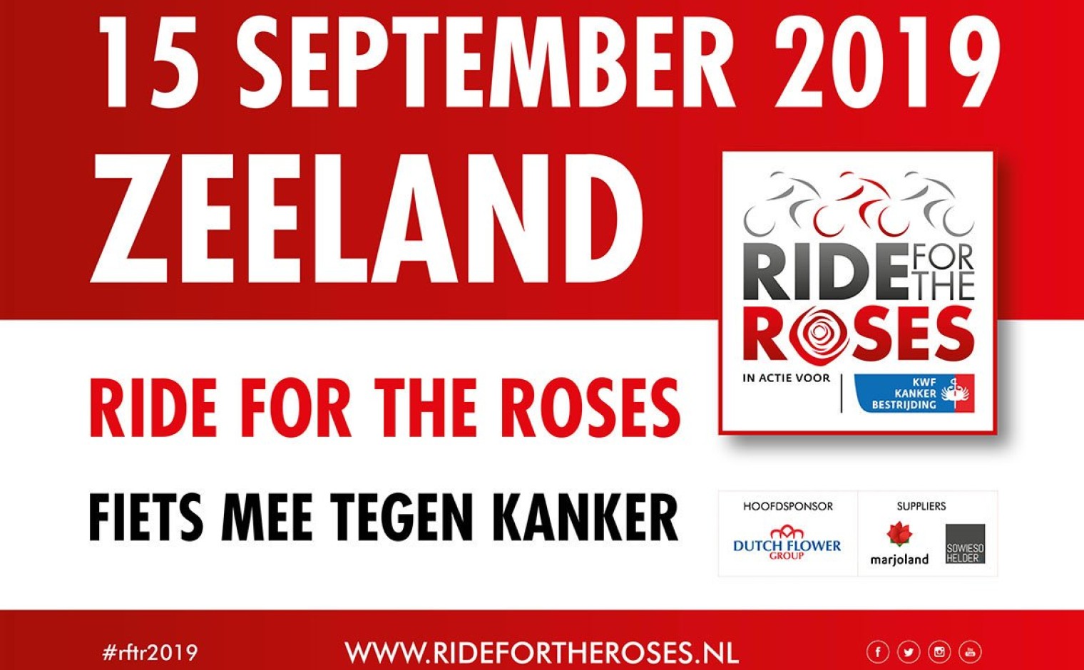 Affiche voor de Ride for the Roses, 15 september 2019 in Goes.