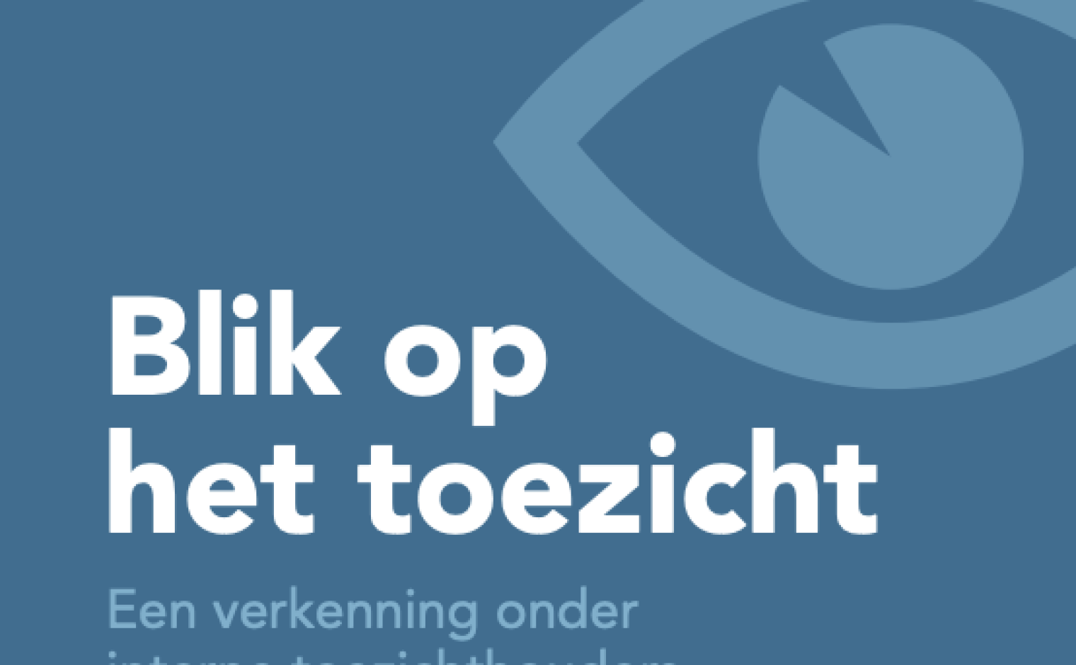 Voorpagina van het onderzoek 'blik op het toezicht' van Goede Doelen Nederland.