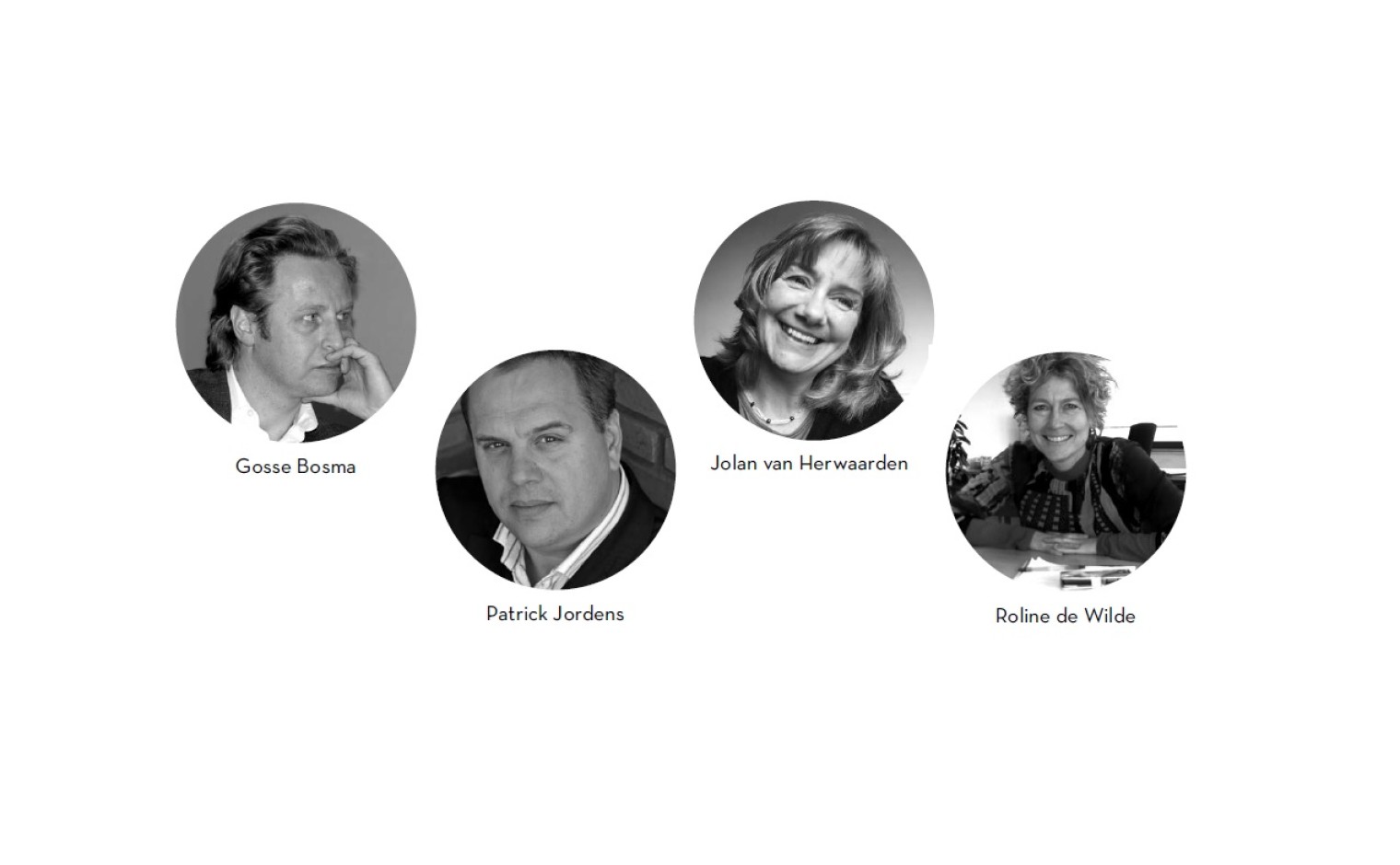 Van links naar rechts: Gosse Bosma/Patrick Jordens/Jolan van Herwaarden/Roline de Wilde
